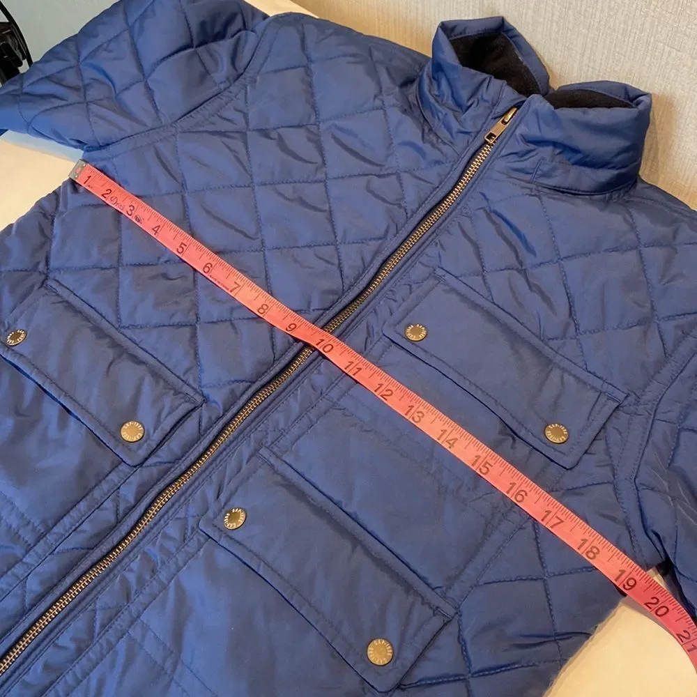 GapKids Coat Jacket Size XL 12 Blue Quilted Long Pockets